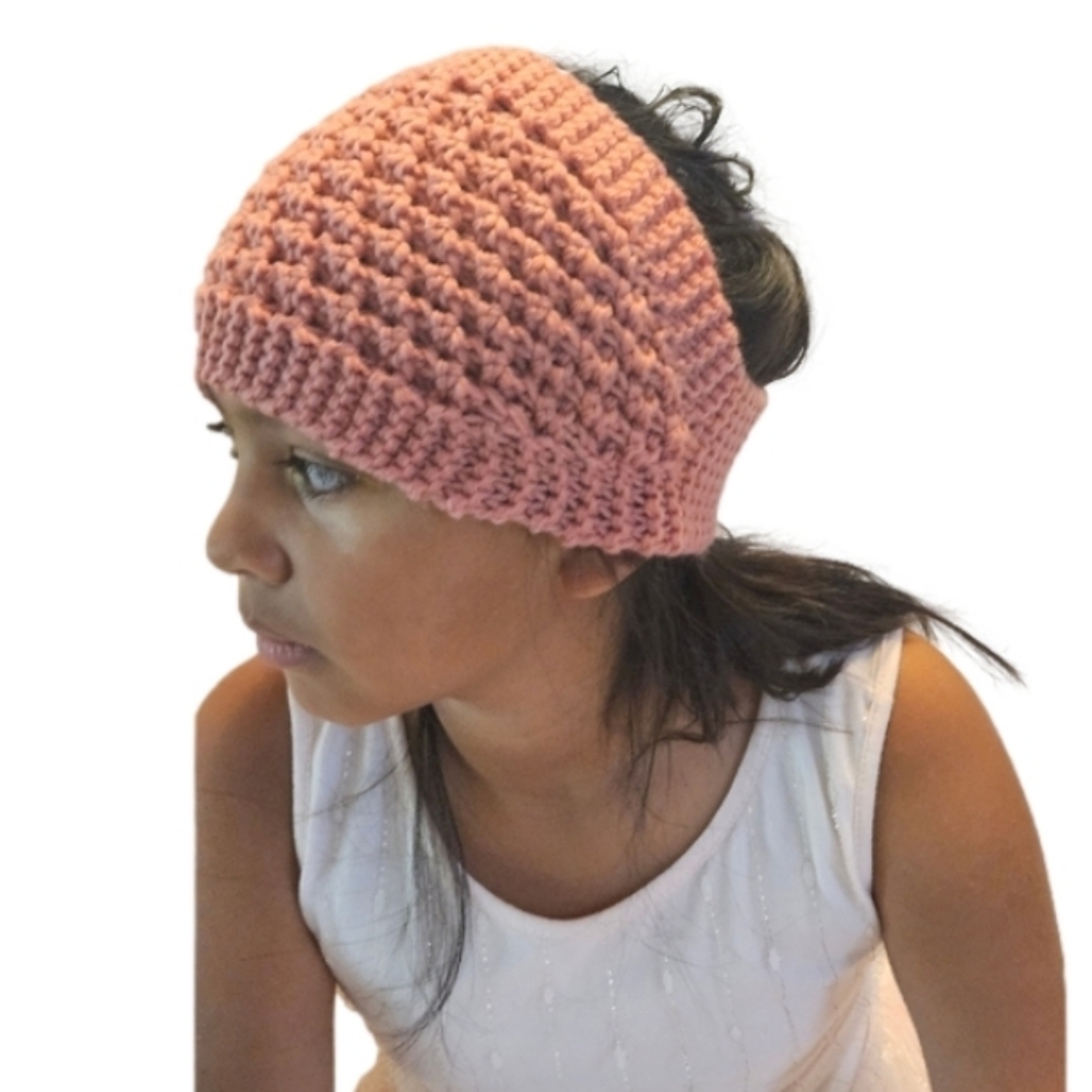 Handmade Crochet Headband Pink Winter Spa Make-up Band